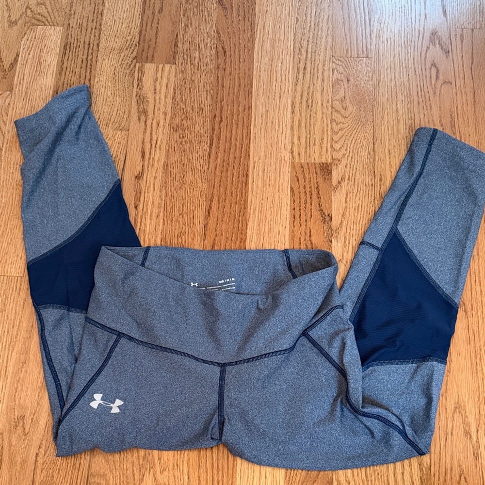 Under Armour Heat Gear Blue and Gray Active Leggings